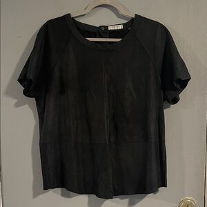 Equipment 100% Goat Leather Boxy Women's Top‎ Size M